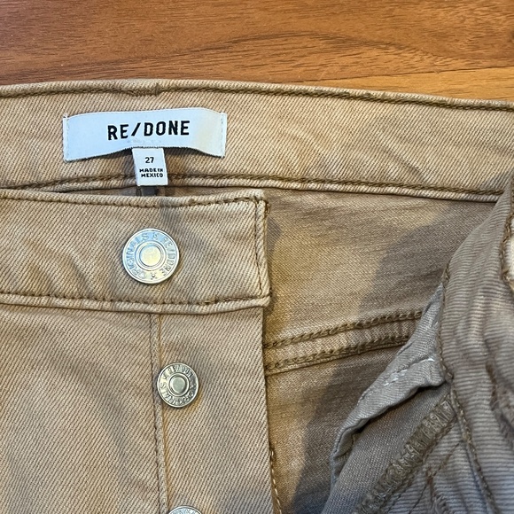 RE/DONE 70s ultra high rise stove pipe beige jeans - NWOT - size 27 - Picture 6 of 8